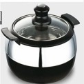 Polished Stainless Steel SS GLASSEROLE CASSEROLE, For Home