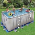 PVC Outdoor Rectangular Frame Pools, For Residential, Dimension: 18