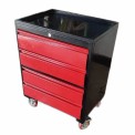 Red and Black Stainless Steel Automobile Tool Trolley