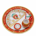 Round Marble Pooja Plate