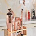 Silver Copper Bar Set Cocktail Shaker Set with Stylish Bamboo Stand, Packaging Type: Box, Size: Standard