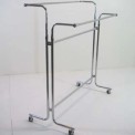 Silver Movable Stainless Steel Clothing Rack