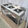 Stainless Steel 3 Burner SS Commercial Gas Range, 48x24x32 Inch