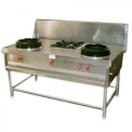Stainless Steel 3 Chinese Gas Range 2 1 Burner, For Commercial Kitchen