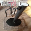 Stainless Steel Golden Queue Manager Barricade with Red Velvet Rope (900mm Pillar, 1.5mtr Rope)