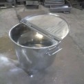 Stainless Steel Half Lid openable Container, Round, Capacity: 1 To 100 And Above