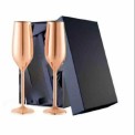 Stainless Steel ROSE GOLD CHAMPEGNE FLUTE GLASS SET OF 2