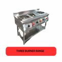 Stainless Steel Three Burner Indian Range, 60x24x32 Inch