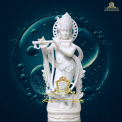 Traditional Hindu Marble Krishna Statue, For Worship