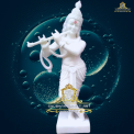Traditional Hindu Marble Krishna Statue, For Worship