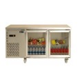 Two Door Glass Counter Refrigerator, Capacity: 200 L