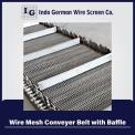 Weave Type Wire Mesh Conveyer Belt with Baffle, For Industrial Applications