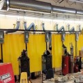 Welding booth curtains
