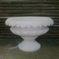 White Marble carved Flower Pot, Size: 6 inch, Height: 1.5 Feet