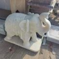 White Marble Elephant Statue, For Exterior Decor