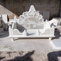 White Marble Singhasan, Design: Carving, Size: 120x240 cm