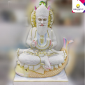 White Painted Jhulelal Marble Statue, For Worship, Size: 9 Inch To 6 Feet
