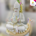 White Painted Jhulelal Marble Statue, For Worship, Size: 9 Inch To 6 Feet