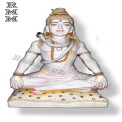 White Painted Shiv Marble Statue, For Temple, Size: 36 Inch