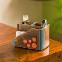 Wooden 2 Compartment Antique design cutlery holder, For Restaurant, Square