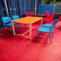 Wooden Plastic Canteen Chairs And Tables, For Cafeteria/ Canteen/ Restaurant, Seating Capacity: 4